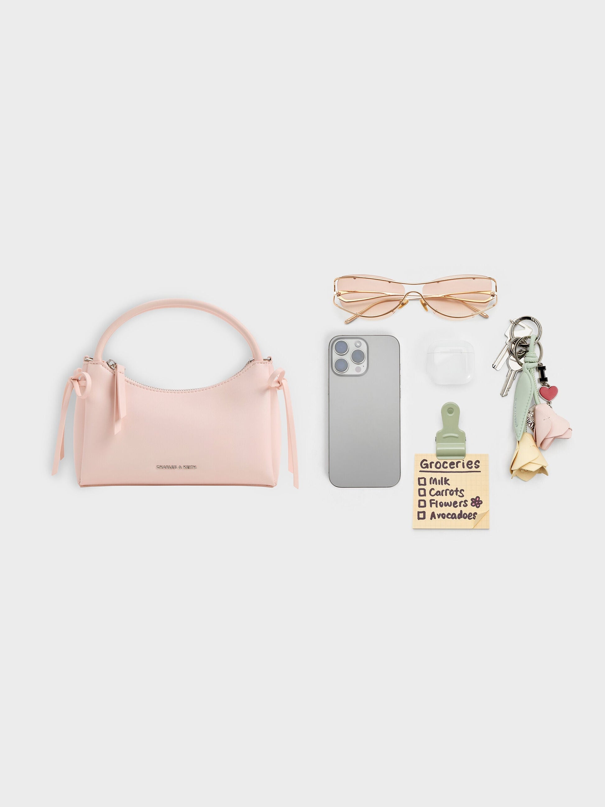 Hazel Bow Top Handle Bag - Soft Pink | CHARLES & KEITH
