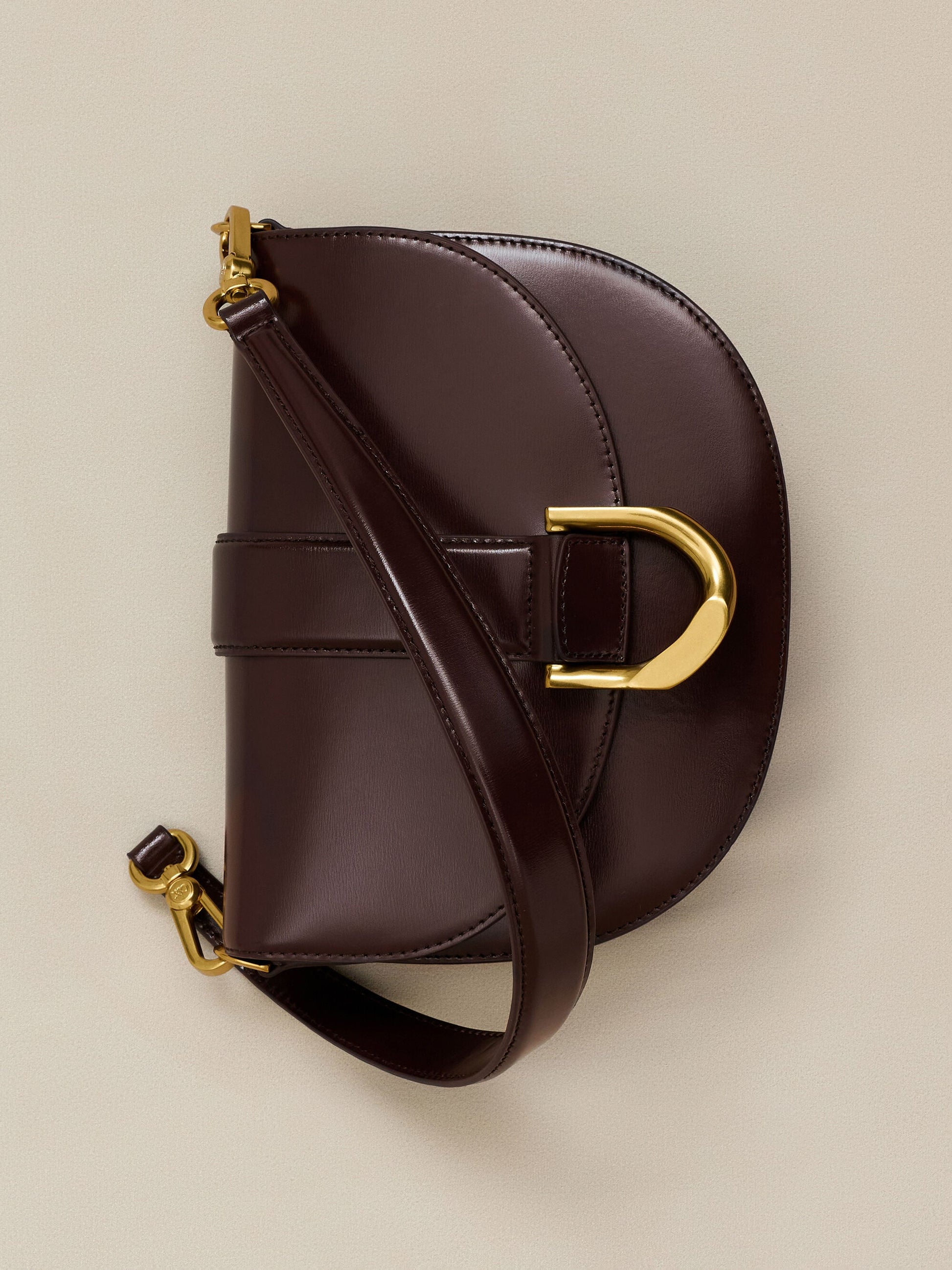 Gabine Leather Saddle Bag - Plum | CHARLES & KEITH
