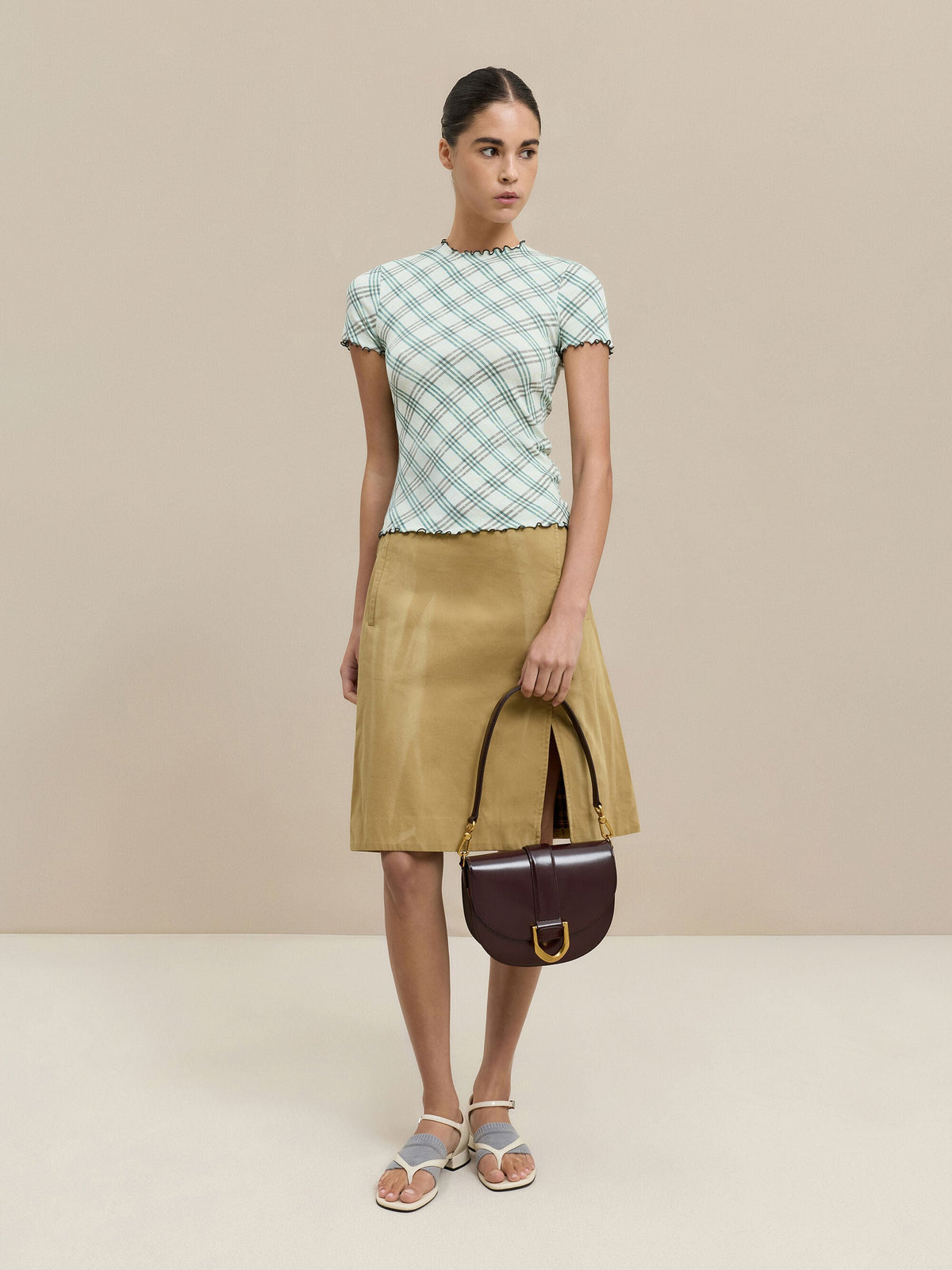 Gabine Leather Saddle Bag - Plum | CHARLES & KEITH