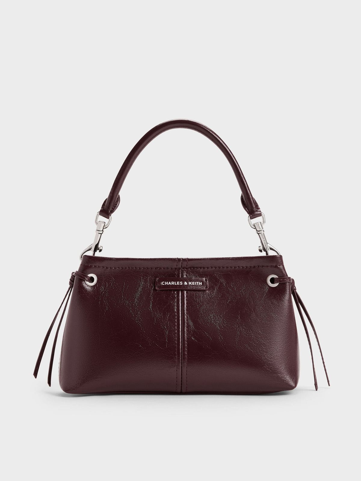 Noane Top Handle Bag - Wineberry Red | CHARLES & KEITH