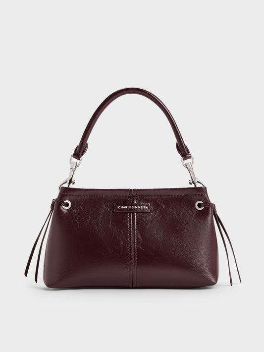 Noane Top Handle Bag - Wineberry Red | CHARLES & KEITH