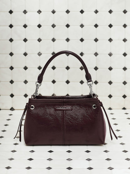 Noane Top Handle Bag - Wineberry Red | CHARLES & KEITH