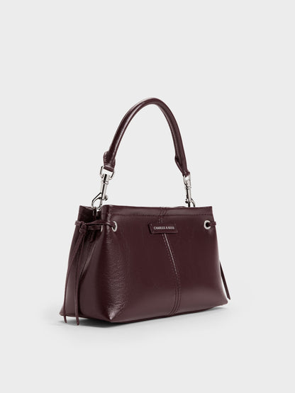 Noane Top Handle Bag - Wineberry Red | CHARLES & KEITH