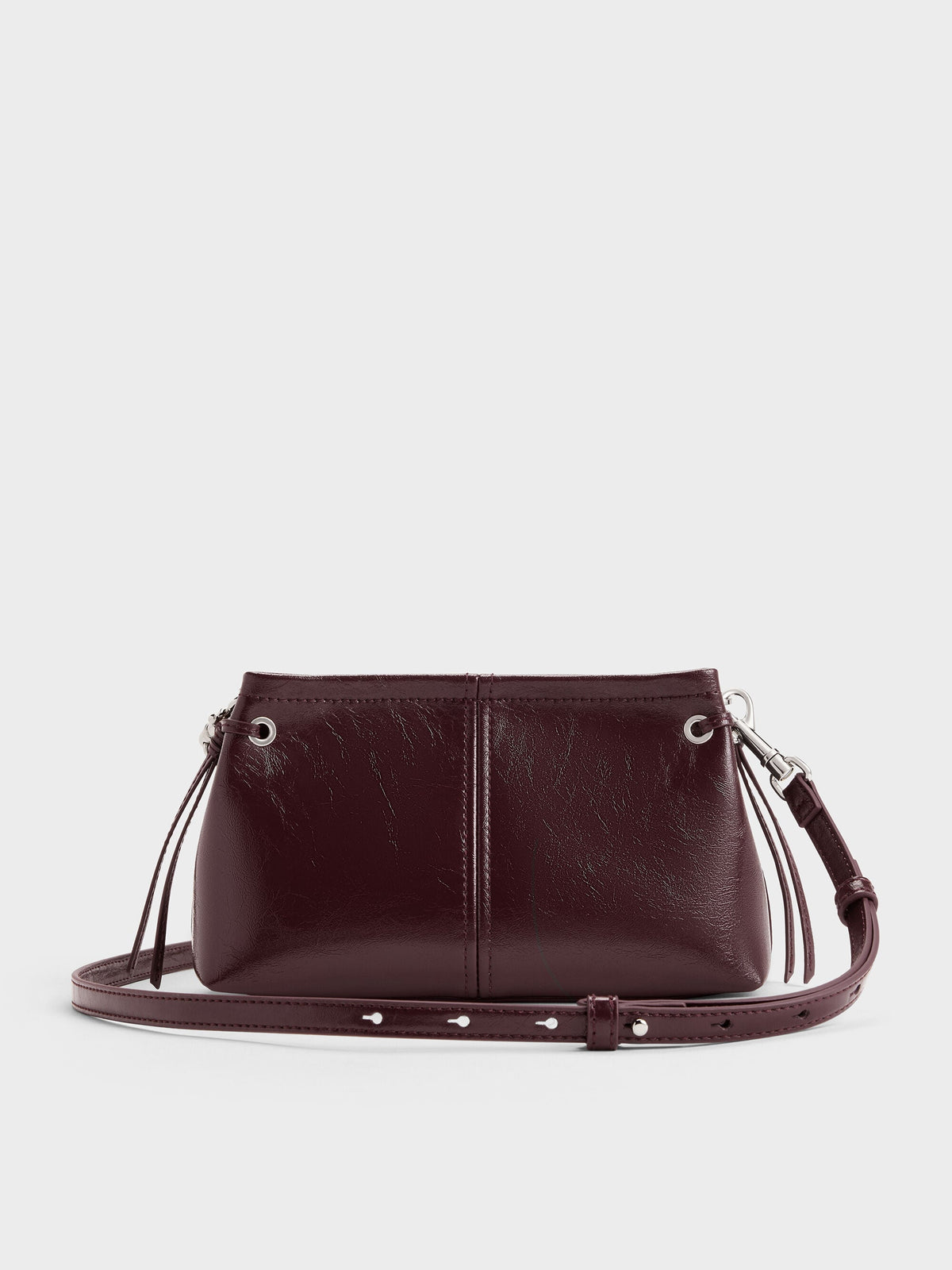 Noane Top Handle Bag - Wineberry Red | CHARLES & KEITH