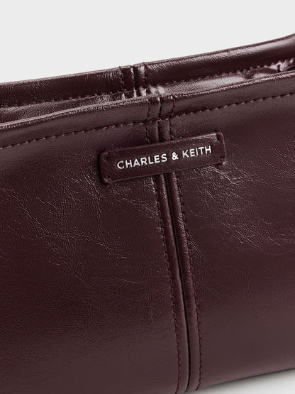 Noane Top Handle Bag - Wineberry Red | CHARLES & KEITH