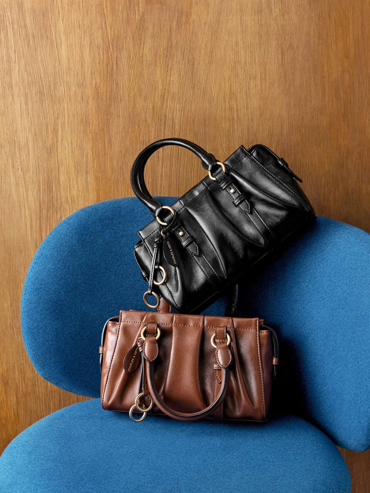 Britton Top Handle Tote Bag - Black | CHARLES & KEITH