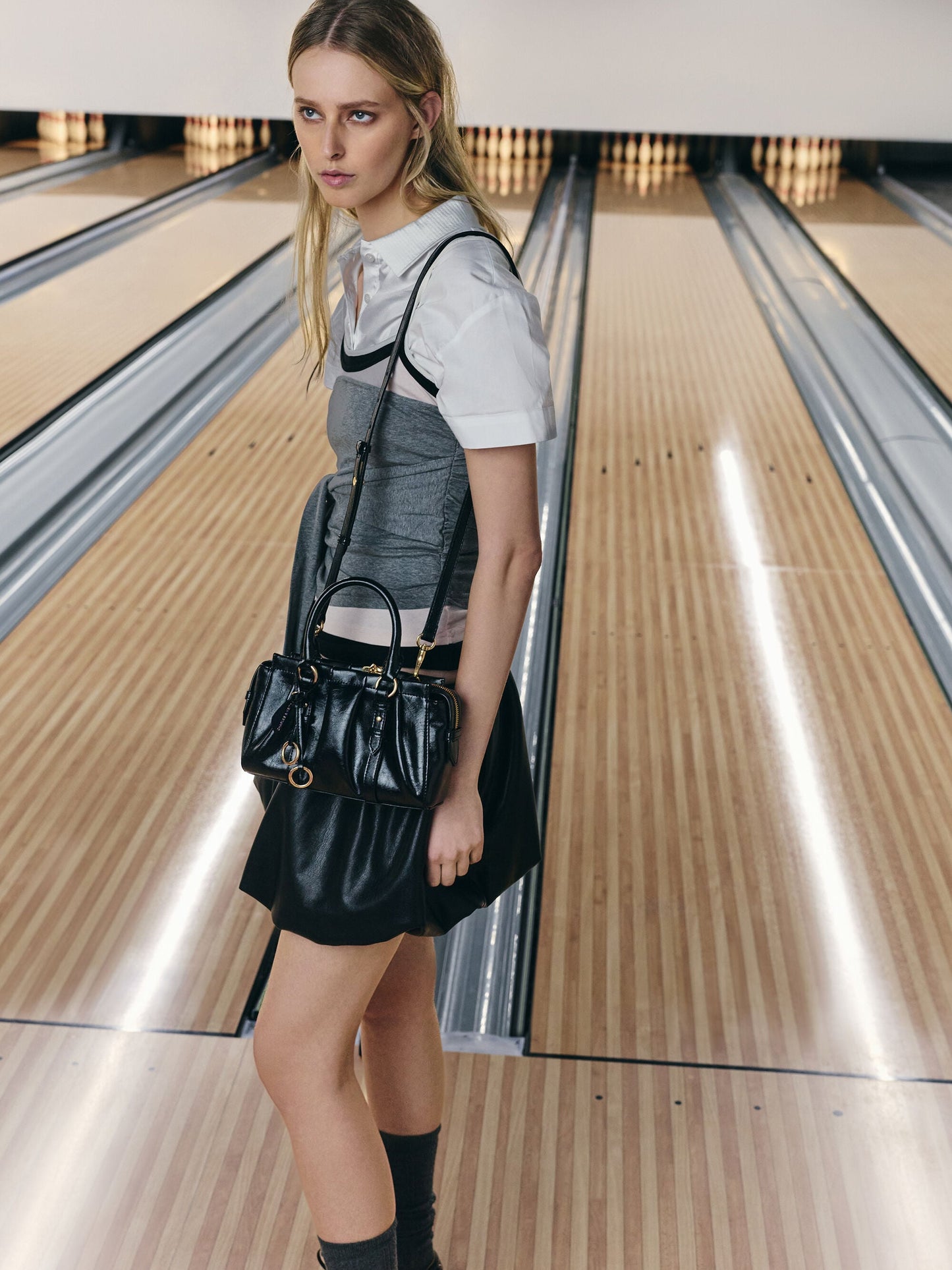 Britton Top Handle Tote Bag - Black | CHARLES & KEITH