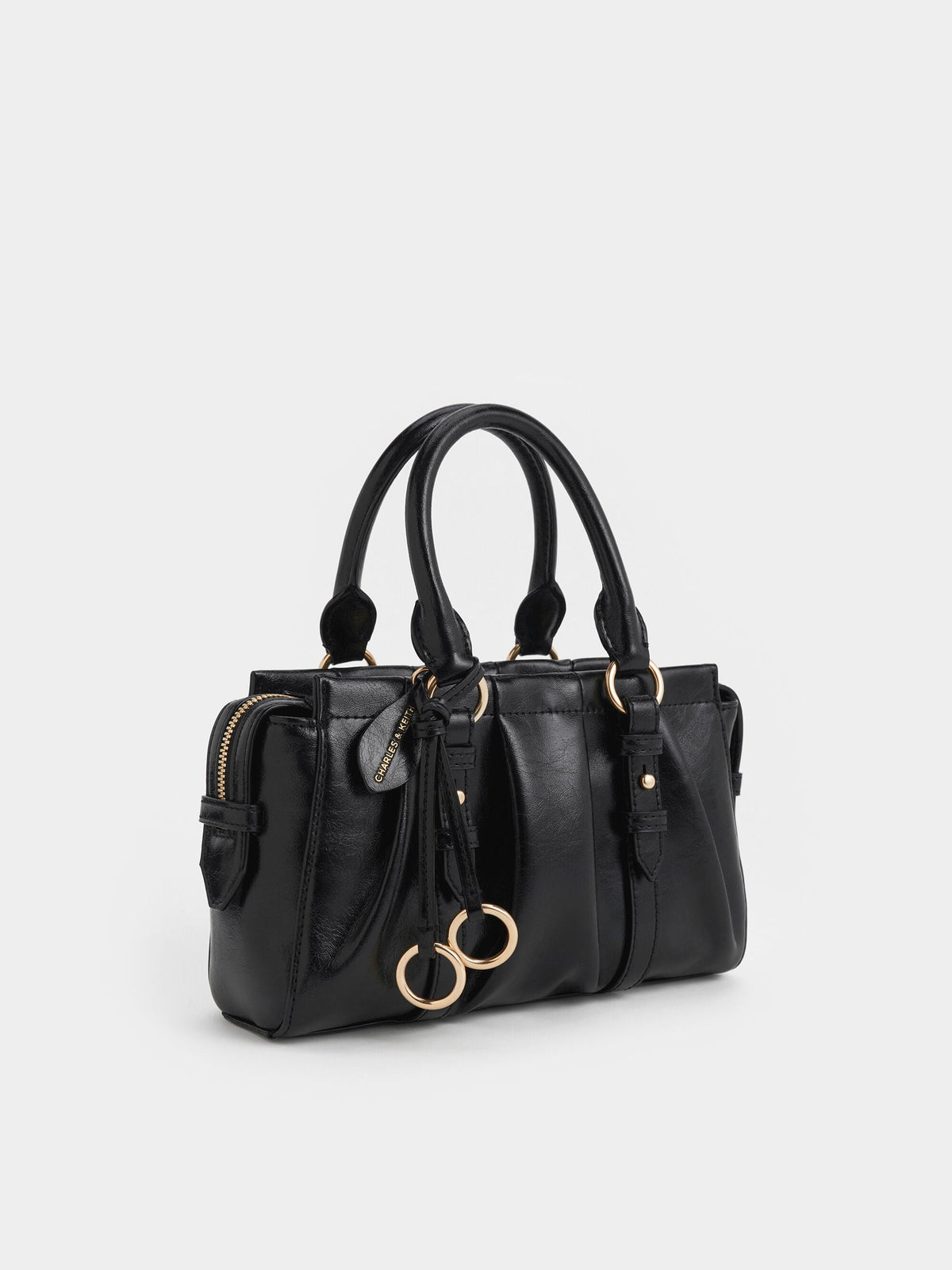 Britton Top Handle Tote Bag - Black | CHARLES & KEITH