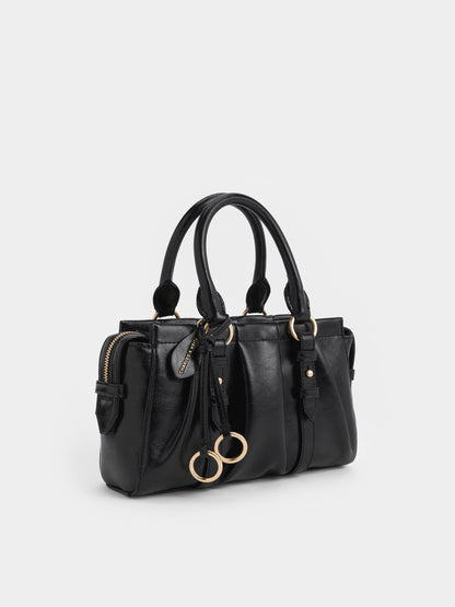 Britton Top Handle Tote Bag - Black | CHARLES & KEITH