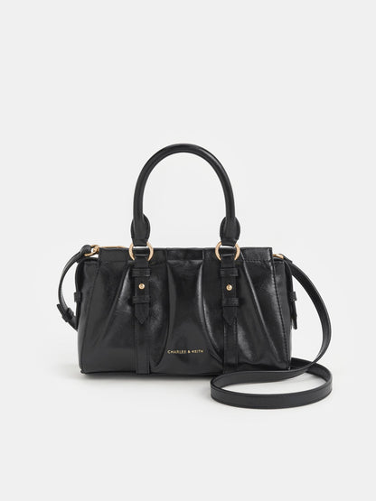 Britton Top Handle Tote Bag - Black | CHARLES & KEITH