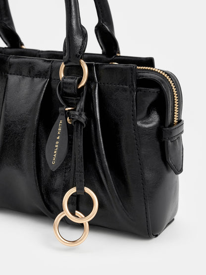 Britton Top Handle Tote Bag - Black | CHARLES & KEITH