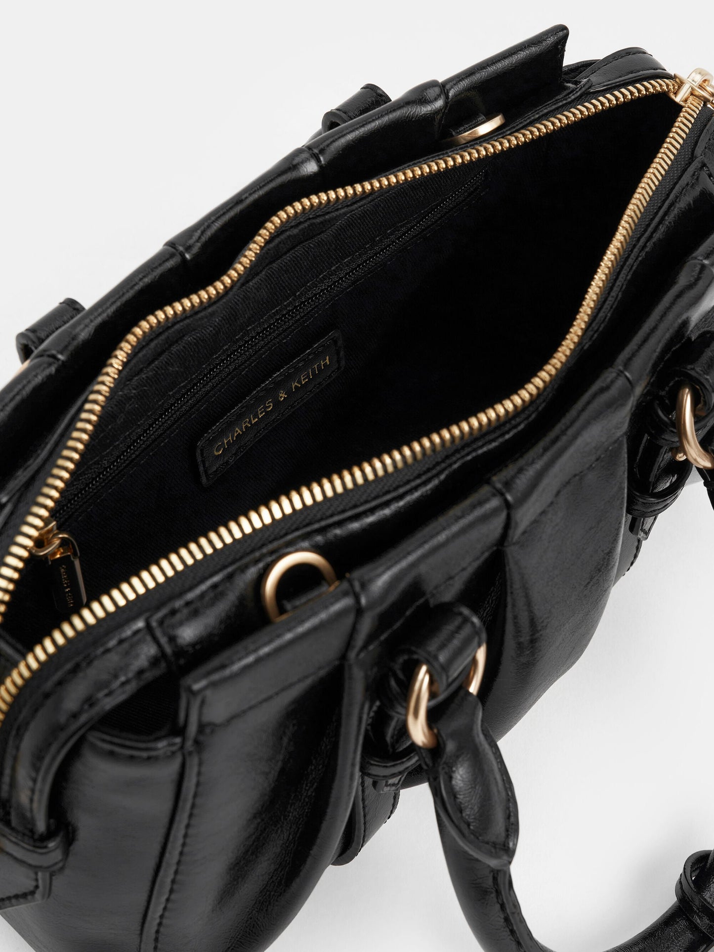 Britton Top Handle Tote Bag - Black | CHARLES & KEITH