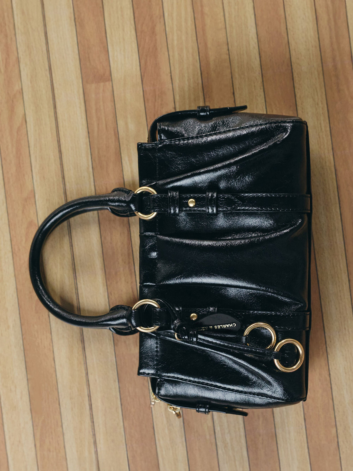 Britton Top Handle Tote Bag - Black | CHARLES & KEITH