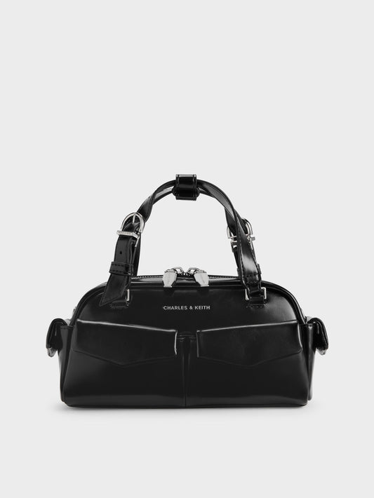 Rachel Multi-Pocket Bowling Bag - Noir | CHARLES & KEITH