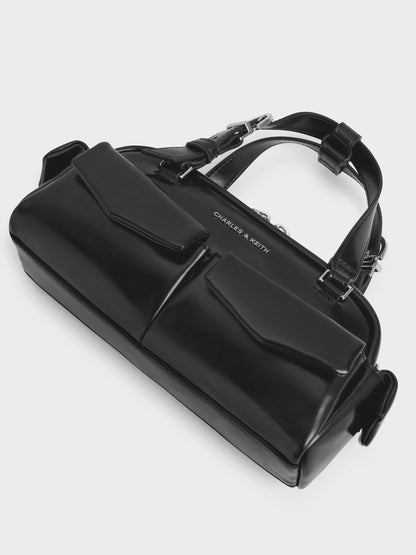 Rachel Multi-Pocket Bowling Bag - Noir | CHARLES & KEITH