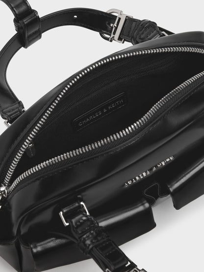 Rachel Multi-Pocket Bowling Bag - Noir | CHARLES & KEITH