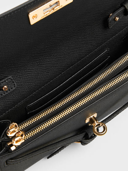 Tricha Knotted-Belt Crossbody Bag - Black | CHARLES & KEITH