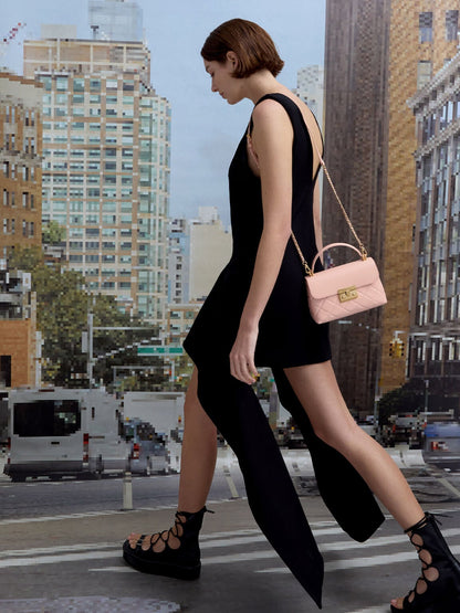 Alva Quilted Top Handle Bag - Light Pink | CHARLES & KEITH