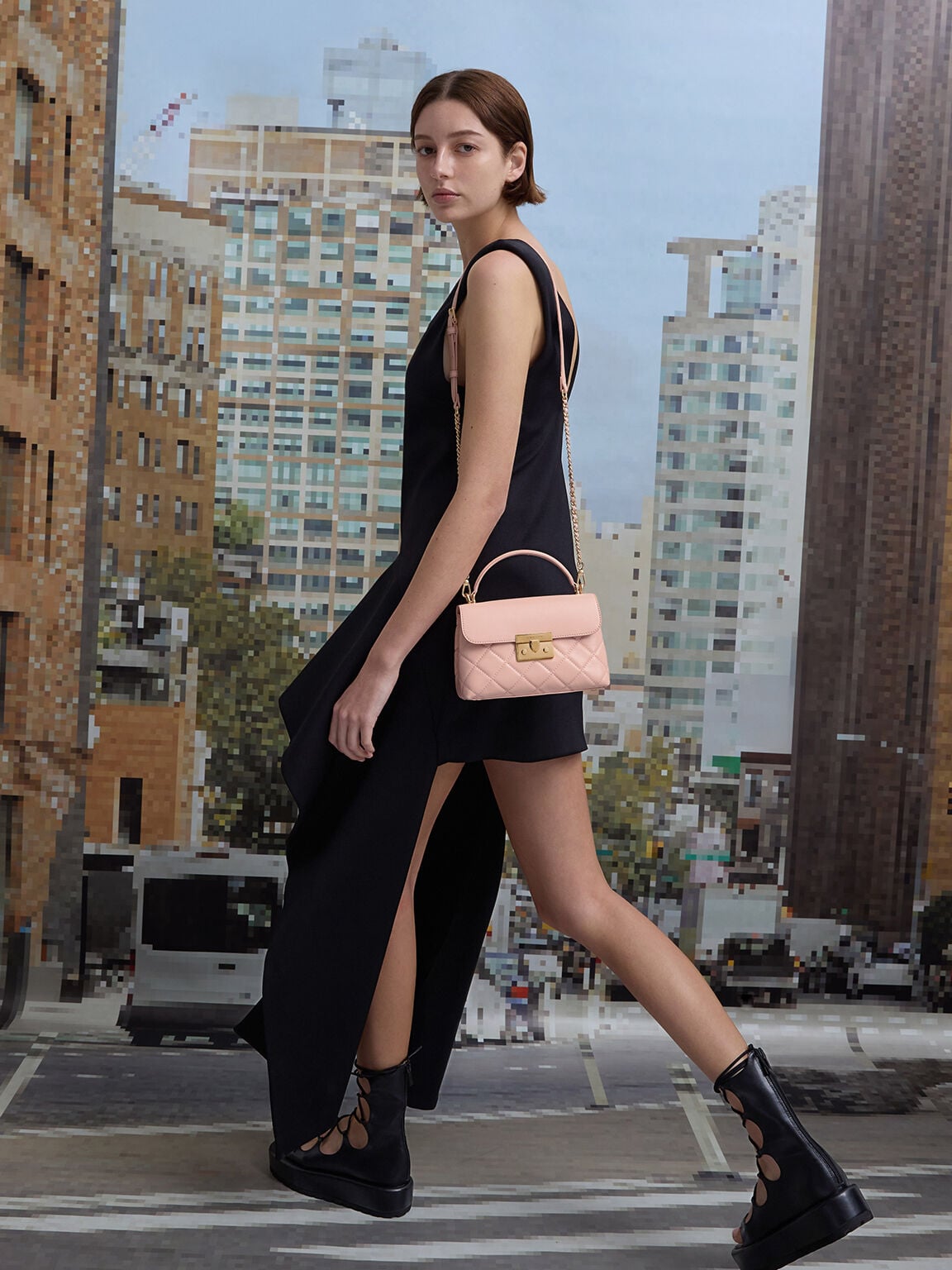 Alva Quilted Top Handle Bag - Light Pink | CHARLES & KEITH
