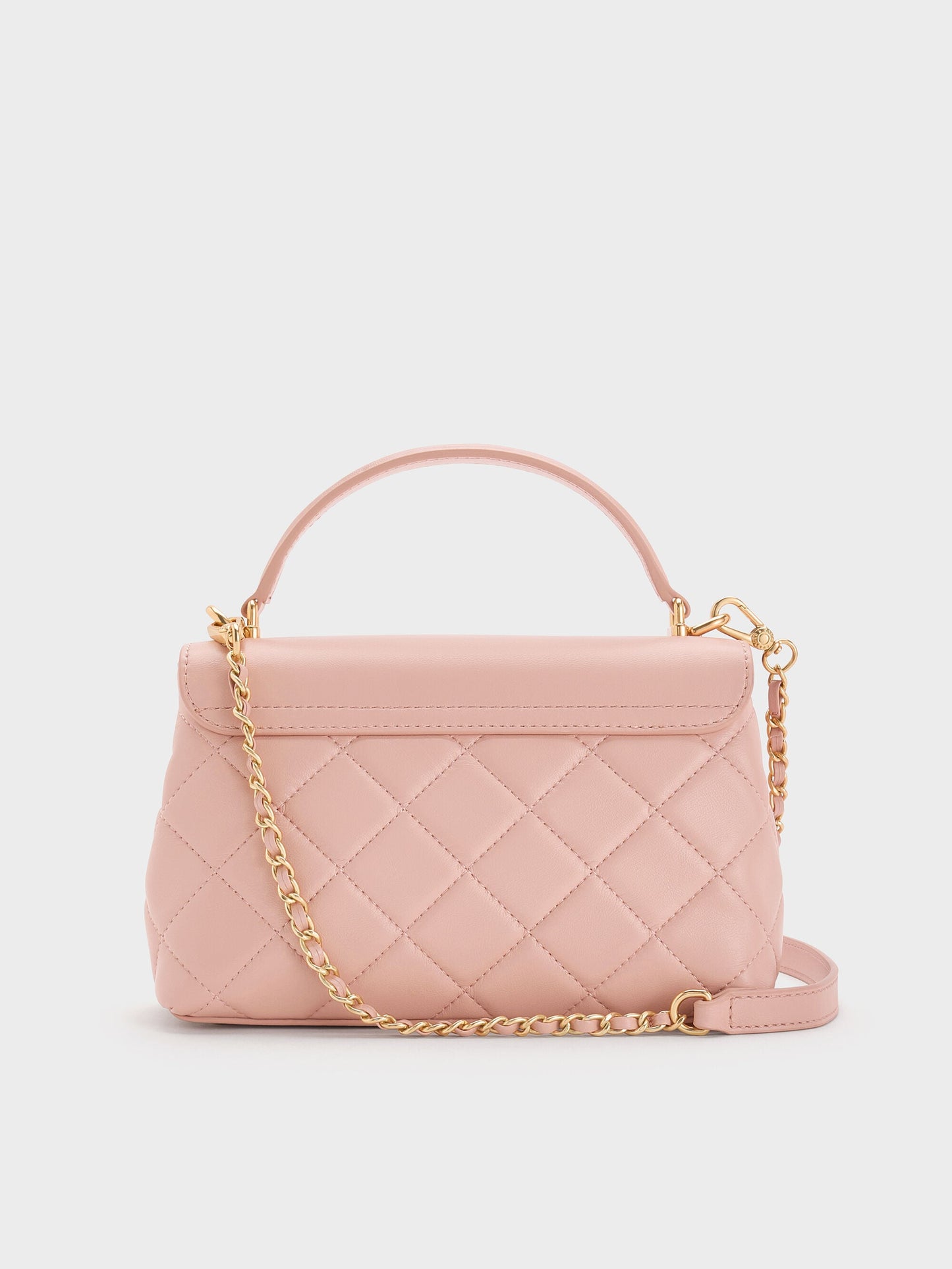 Alva Quilted Top Handle Bag - Light Pink | CHARLES & KEITH