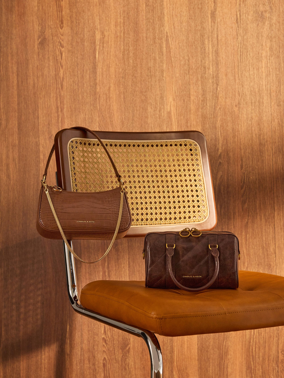 Philomena Bowling Bag - Distressed Coffee | CHARLES & KEITH