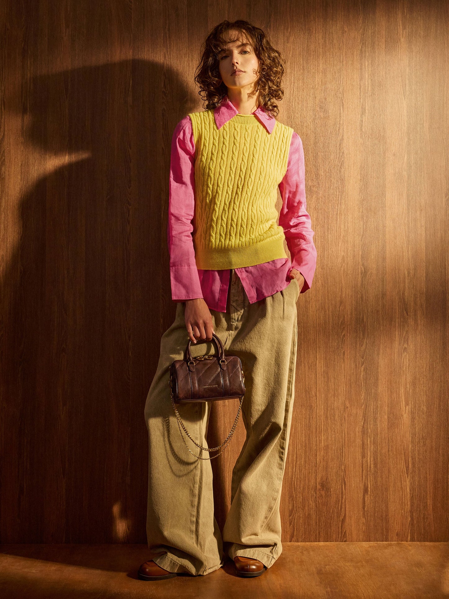 Philomena Bowling Bag - Distressed Coffee | CHARLES & KEITH
