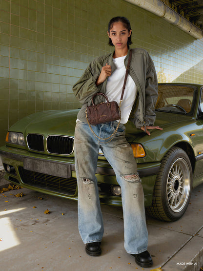 Philomena Bowling Bag - Distressed Coffee | CHARLES & KEITH