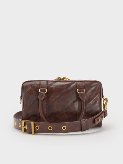 Philomena Bowling Bag - Distressed Coffee | CHARLES & KEITH