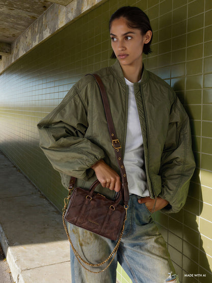 Philomena Bowling Bag - Distressed Coffee | CHARLES & KEITH