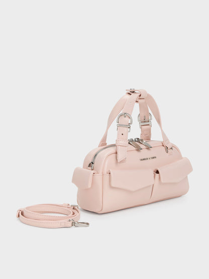 Rachel Multi-Pocket Bowling Bag - Soft Pink | CHARLES & KEITH