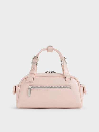 Rachel Multi-Pocket Bowling Bag - Soft Pink | CHARLES & KEITH
