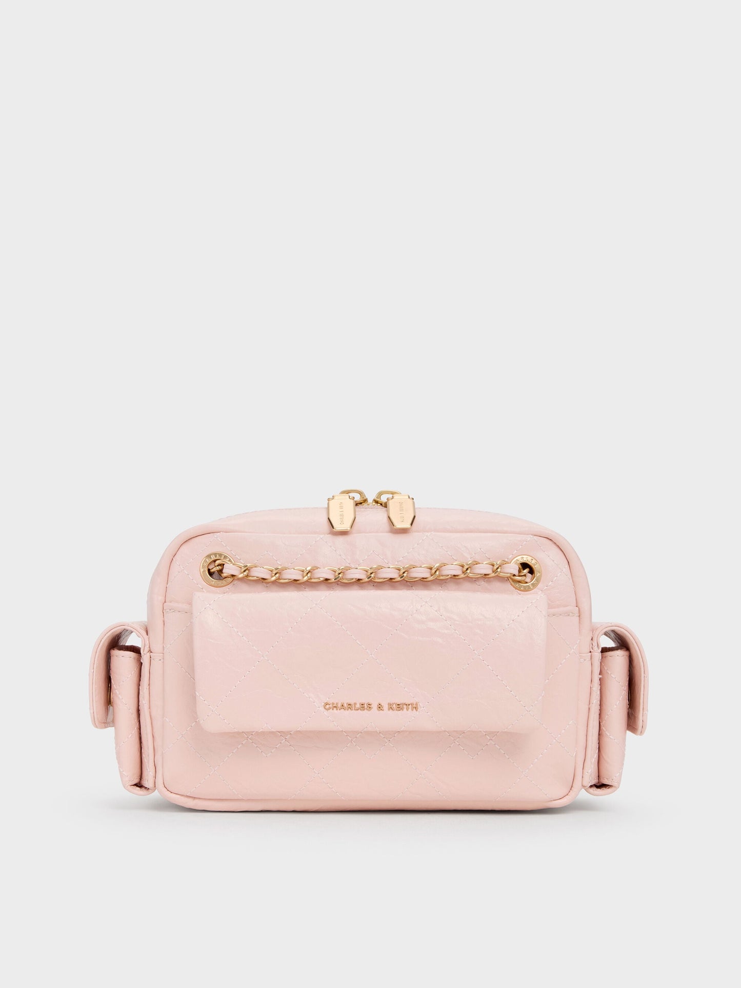 Duo Quilted Crossbody Bag - Soft Pink | CHARLES & KEITH