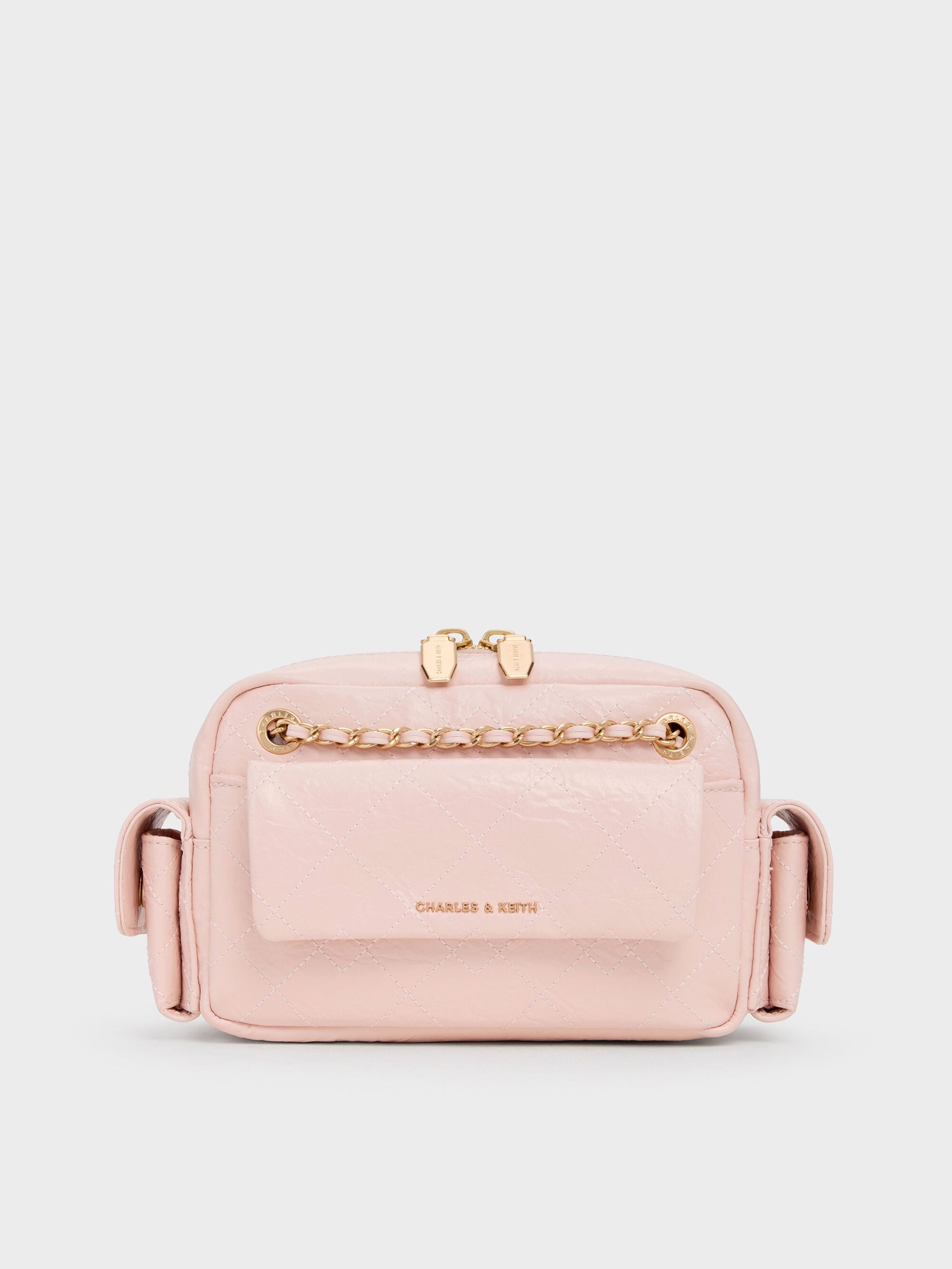Duo Quilted Crossbody Bag - Soft Pink | CHARLES & KEITH
