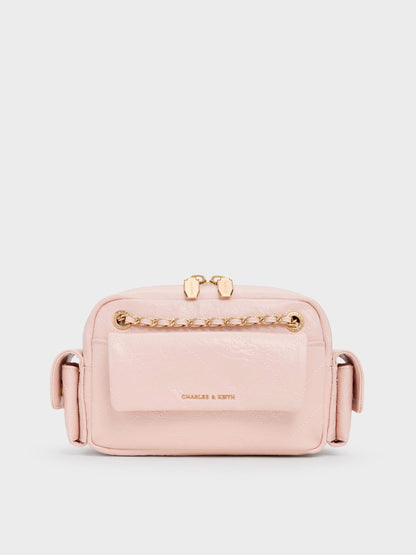 Duo Quilted Crossbody Bag - Soft Pink | CHARLES & KEITH