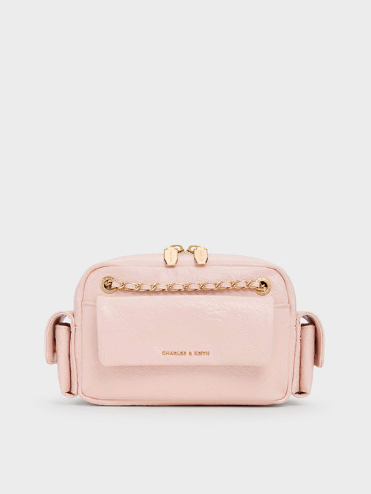 Duo Quilted Crossbody Bag - Soft Pink | CHARLES & KEITH