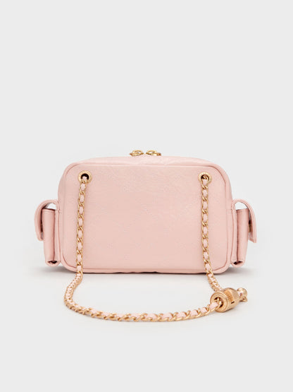 Duo Quilted Crossbody Bag - Soft Pink | CHARLES & KEITH