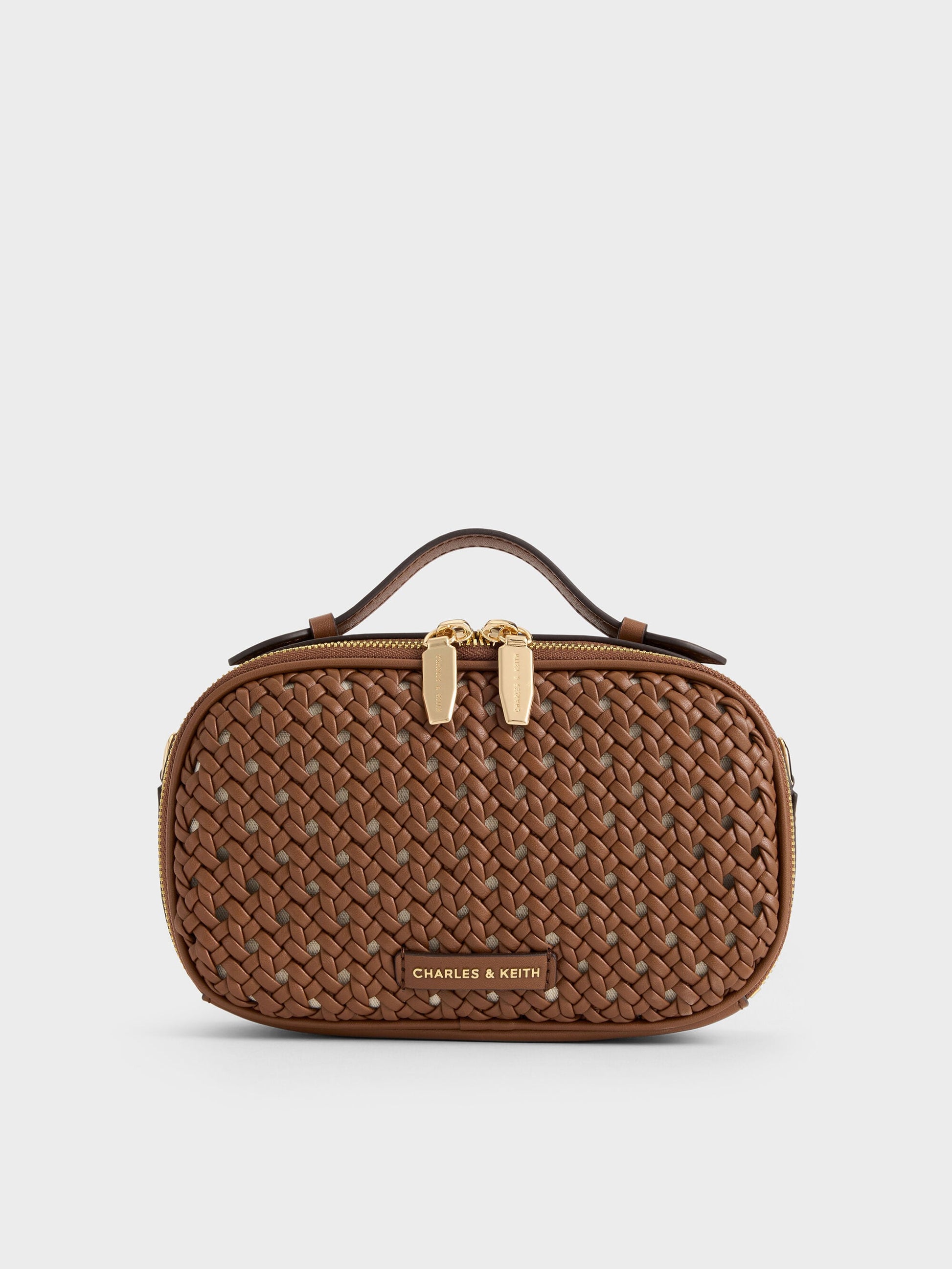Azure Woven Crossbody Bag - Chocolate | CHARLES & KEITH