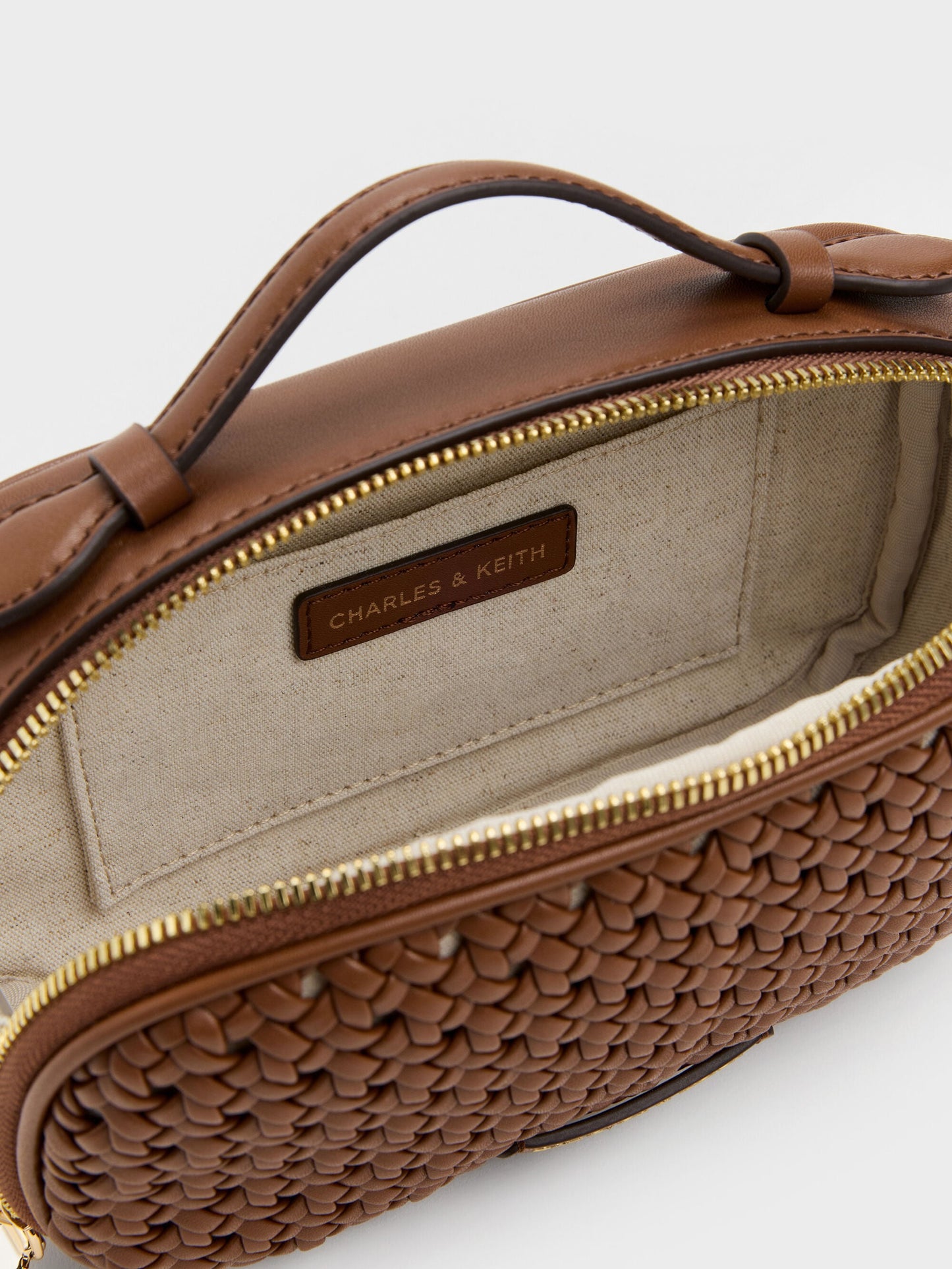 Azure Woven Crossbody Bag - Chocolate | CHARLES & KEITH