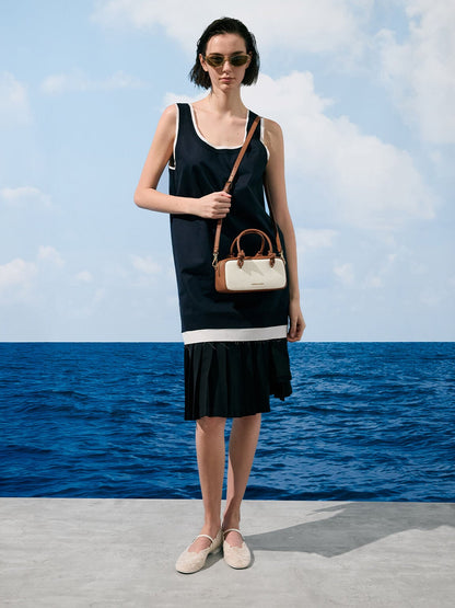 Sammie Canvas Knotted-Handle Boxy Bag - Taupe Canvas | CHARLES & KEITH
