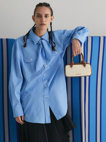 Sammie Canvas Knotted-Handle Boxy Bag - Taupe Canvas | CHARLES & KEITH