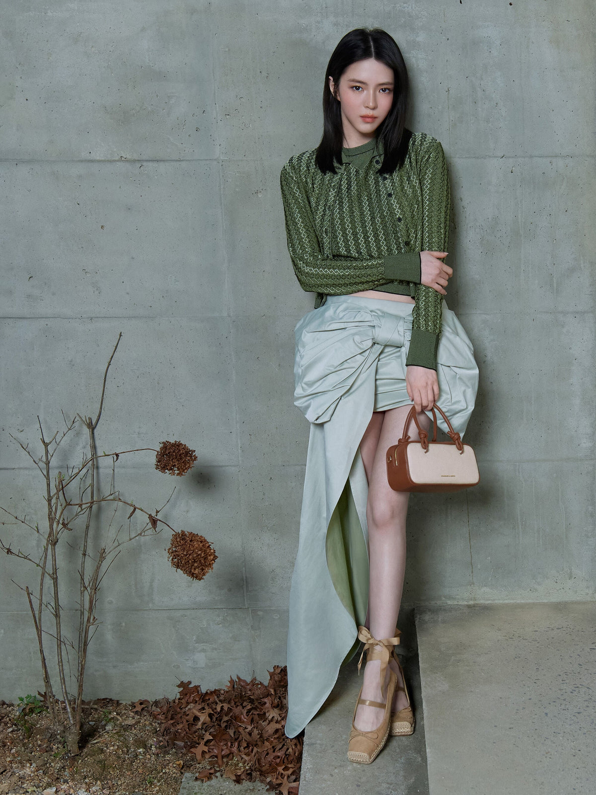 Sammie Canvas Knotted-Handle Boxy Bag - Taupe Canvas | CHARLES & KEITH