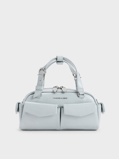 Rachel Multi-Pocket Bowling Bag - Sea Salt Blue | CHARLES & KEITH