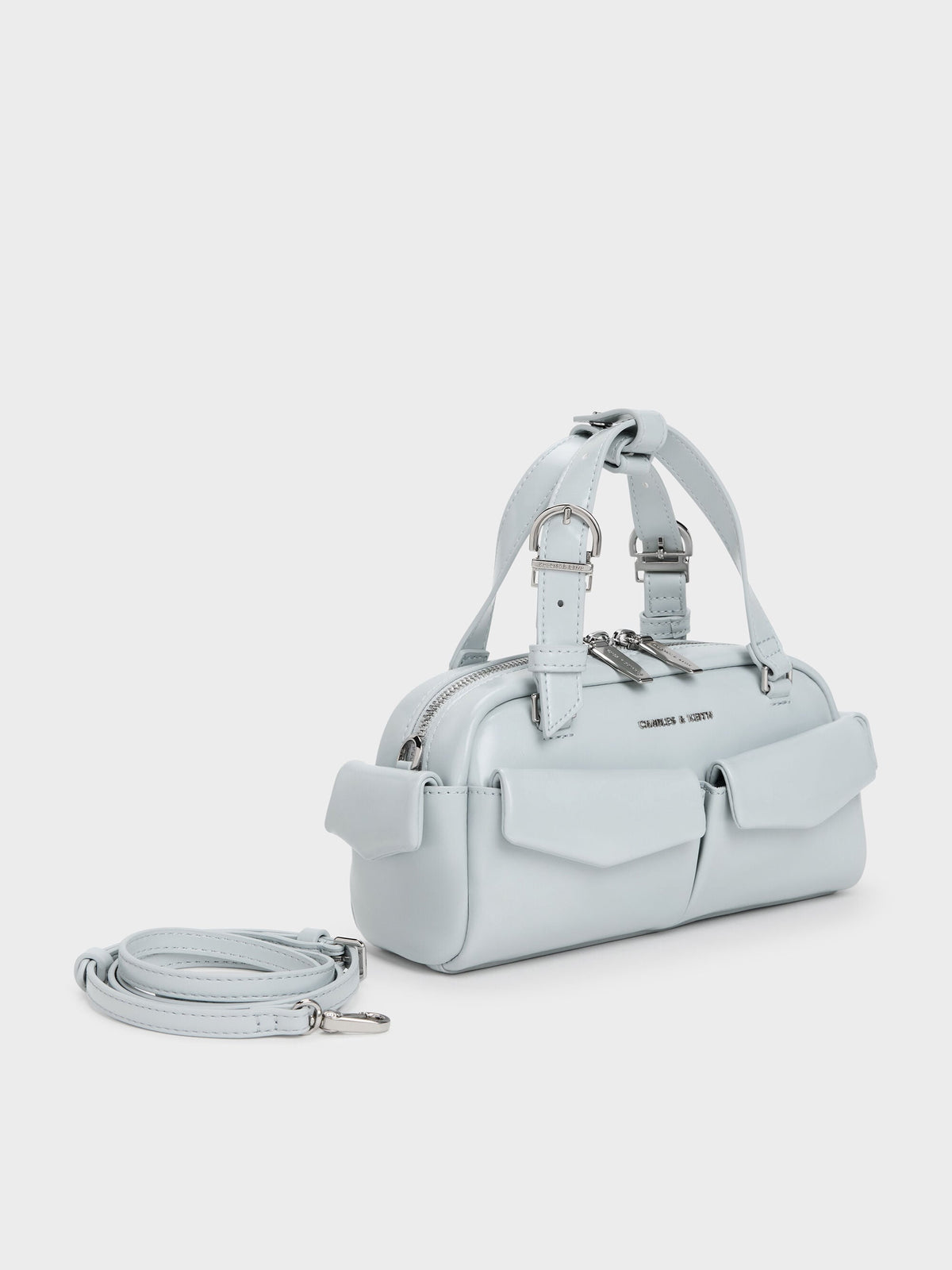 Rachel Multi-Pocket Bowling Bag - Sea Salt Blue | CHARLES & KEITH