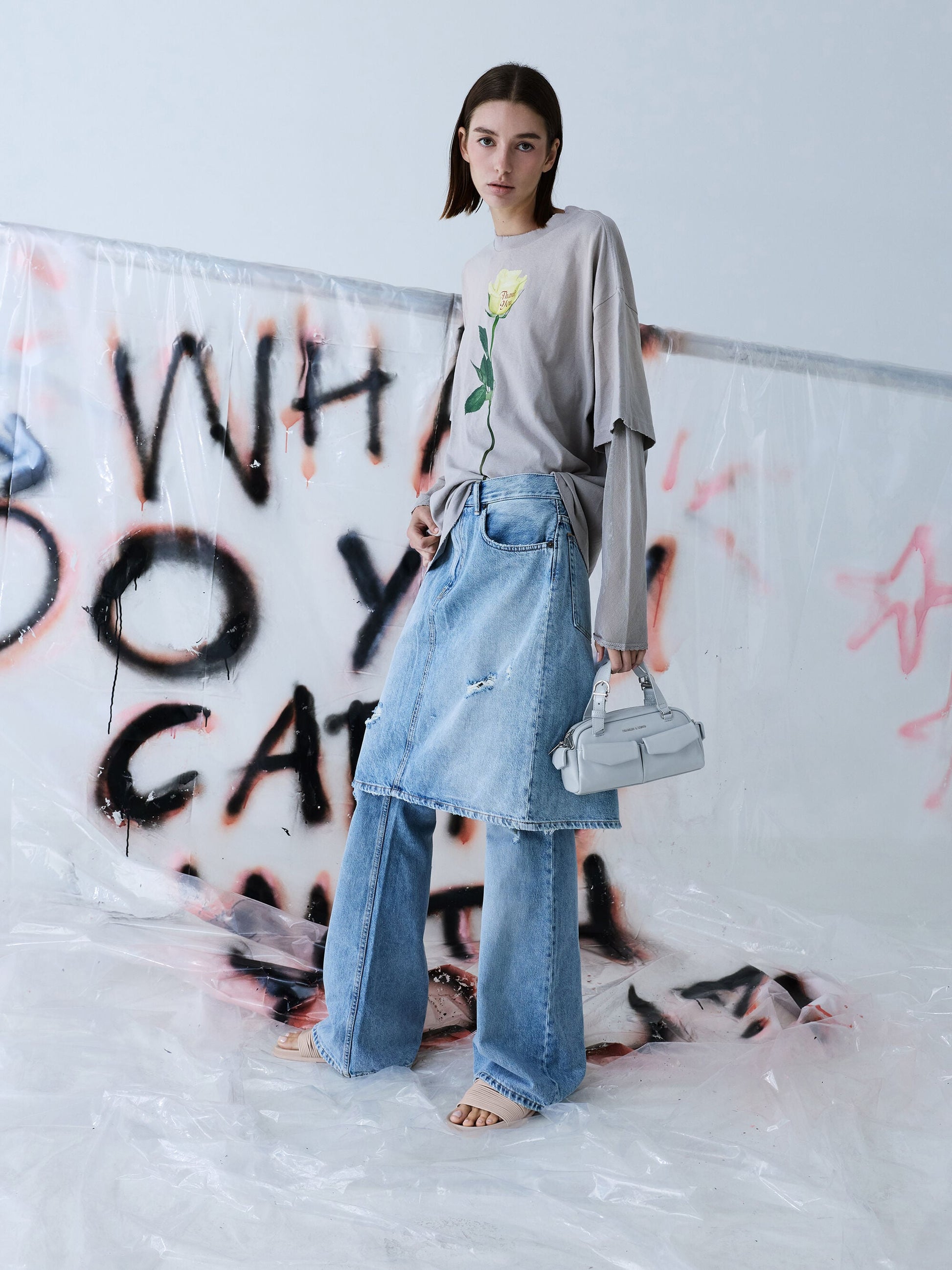 Rachel Multi-Pocket Bowling Bag - Sea Salt Blue | CHARLES & KEITH