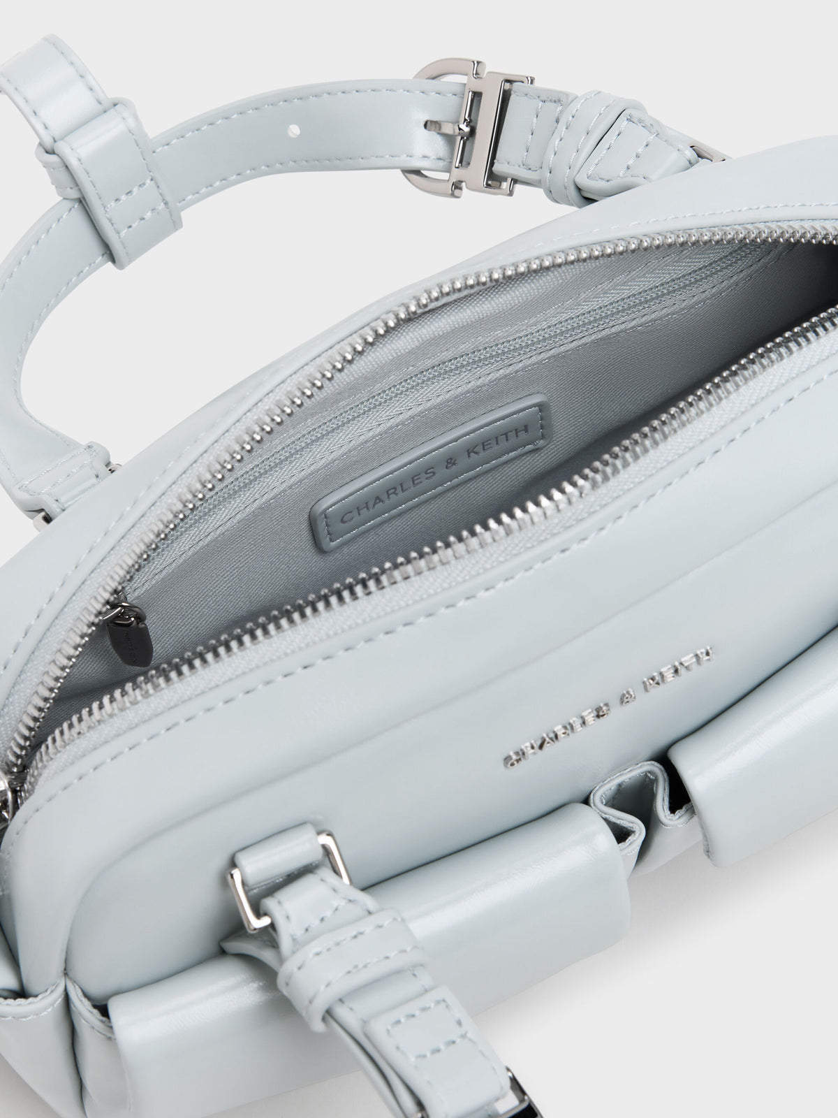 Rachel Multi-Pocket Bowling Bag - Sea Salt Blue | CHARLES & KEITH