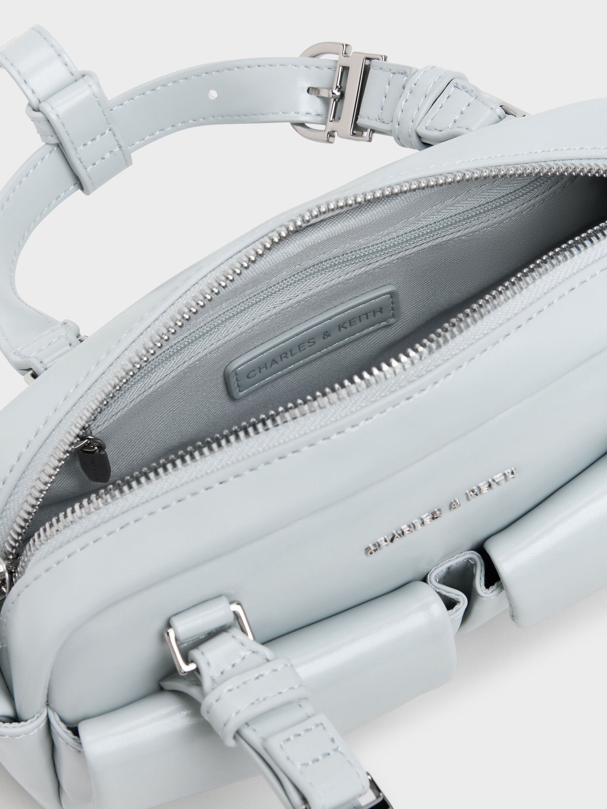 Rachel Multi-Pocket Bowling Bag - Sea Salt Blue | CHARLES & KEITH
