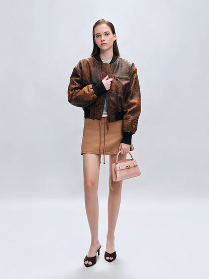 Aubrielle Croc-Effect Belted Top Handle Bag - Light Pink | CHARLES & KEITH
