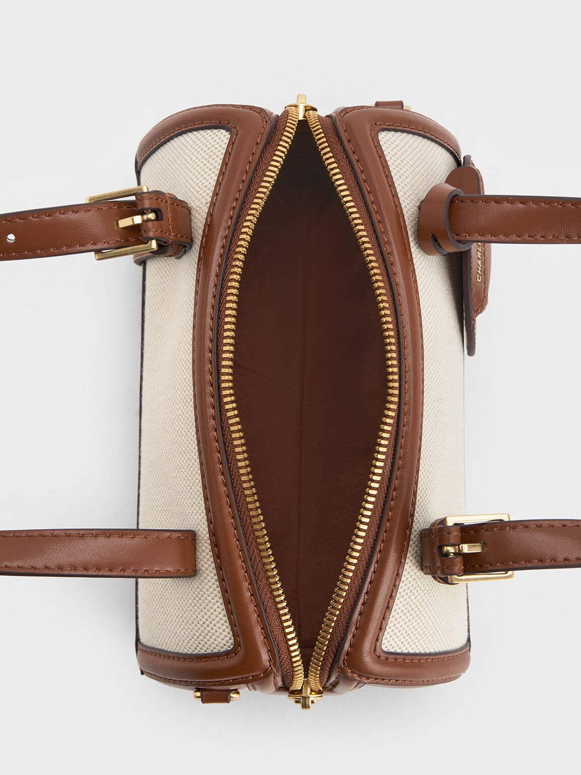 Enola Canvas Bowling Bag - Chocolate | CHARLES & KEITH