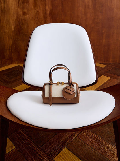 Enola Canvas Bowling Bag - Chocolate | CHARLES & KEITH