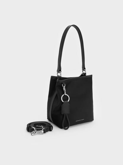 Levy Nylon Bucket Bag - Noir | CHARLES & KEITH